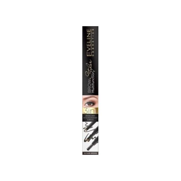 Eveline Brow Multifunction Styler Kredka do brwi 3w1 nr 02 Dark Brown 1szt