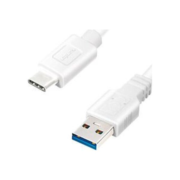 Kabel USB LogiLink USB-A - USB-C 0.5 m Biały (CU0173)