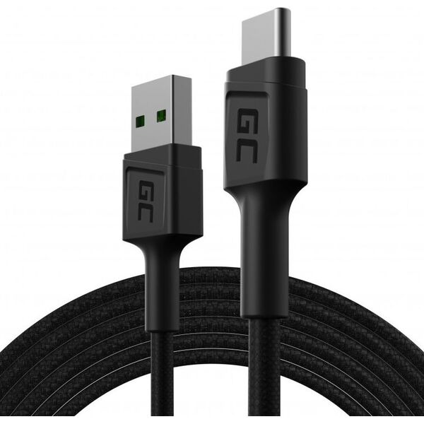 Kabel USB Green Cell USB-A - USB-C 2 m Czarny (KABGC19)