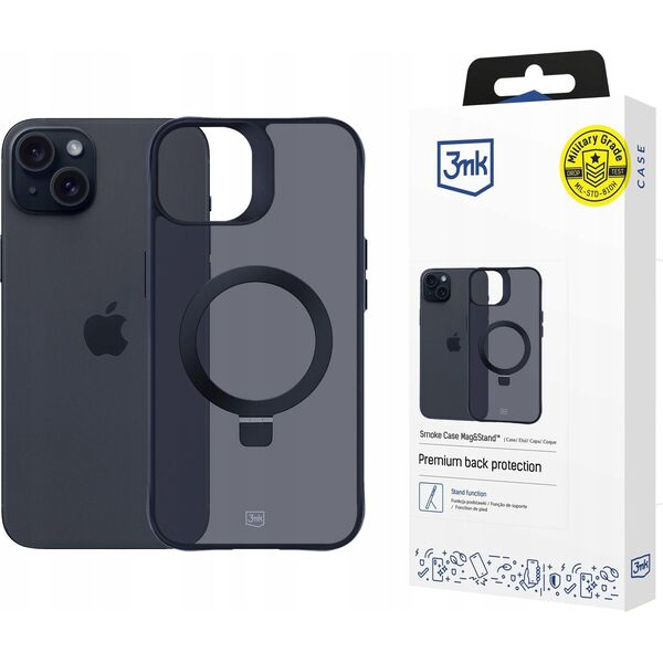 3MK 3MK Smoke Case iPhone 15 Magsafe & Stand