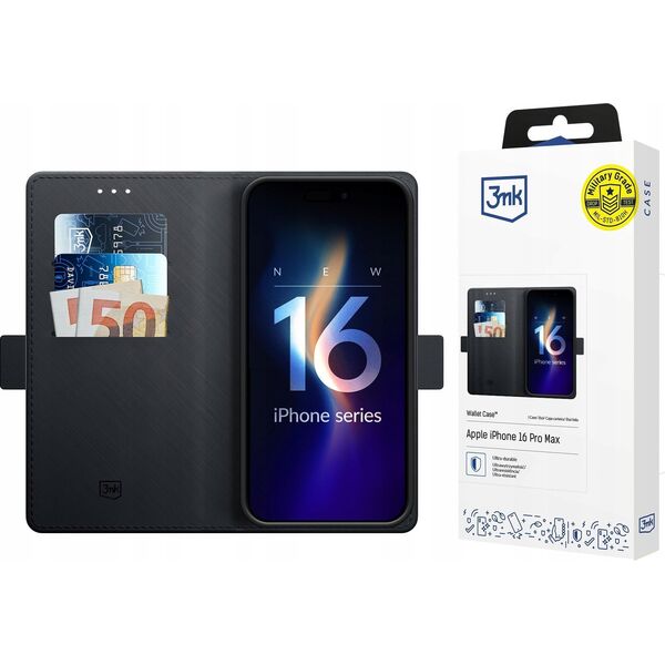 3MK 3mk flipové pouzdro Wallet Case pro Apple iPhone 16 Pro Max