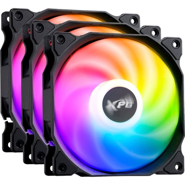 Wentylator XPG Vento 120 ARGB PWM Czarny 3-pack (VENTO120ARGBPWM3C-BKCWW)