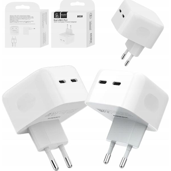 Φορτιστής . ΦΟΡΤΙΣΤΗΣ ΔΙΚΤΥΟΥ DENMEN DUAL USB-C 35W DC20 14172171 6973224875874