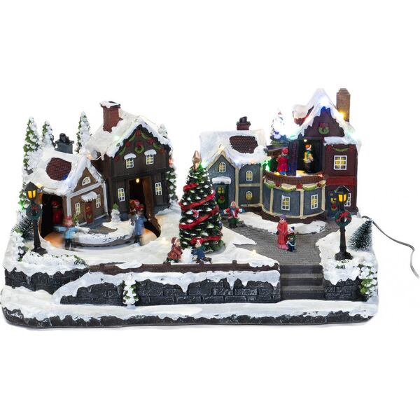 Dekoracja świąteczna Fééric Lights and Christmas Ruchoma scenka świąteczna z oświetleniem, 45 x 20,5 cm