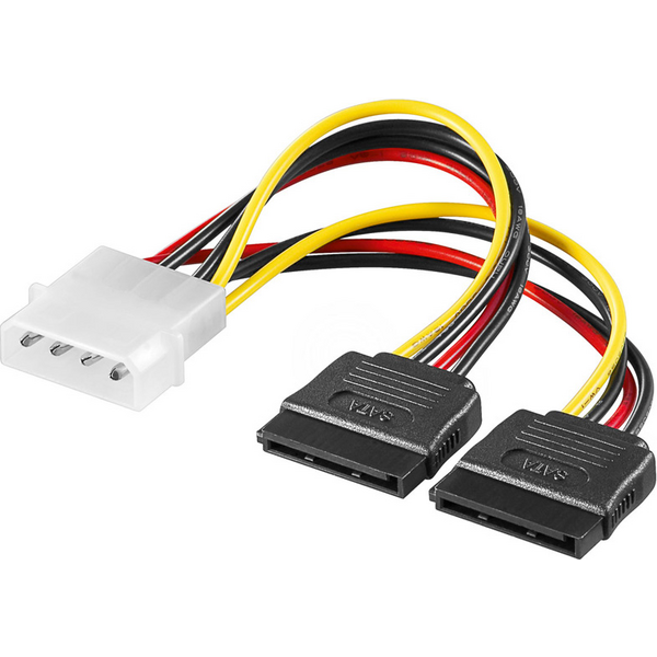 Akyga Molex - SATA x2, 0.15m, Wielokolorowy (AK-CA-16)