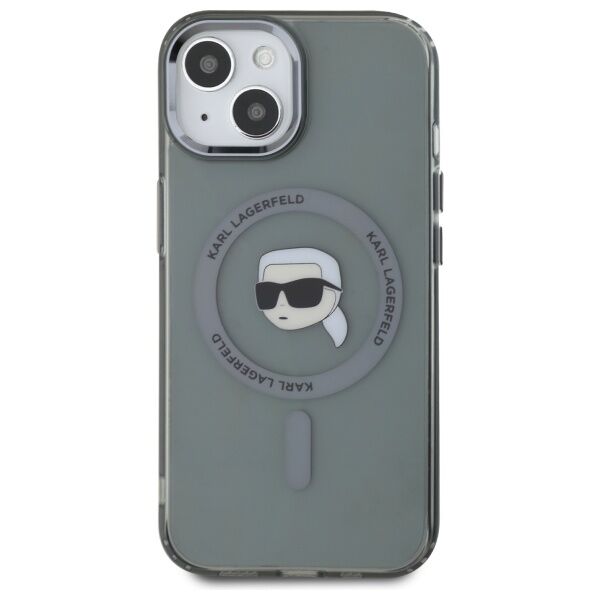 Karl Lagerfeld HC MagSafe IML Metal K. Head case for iPhone 15 6,1&quot; black 3666339284466