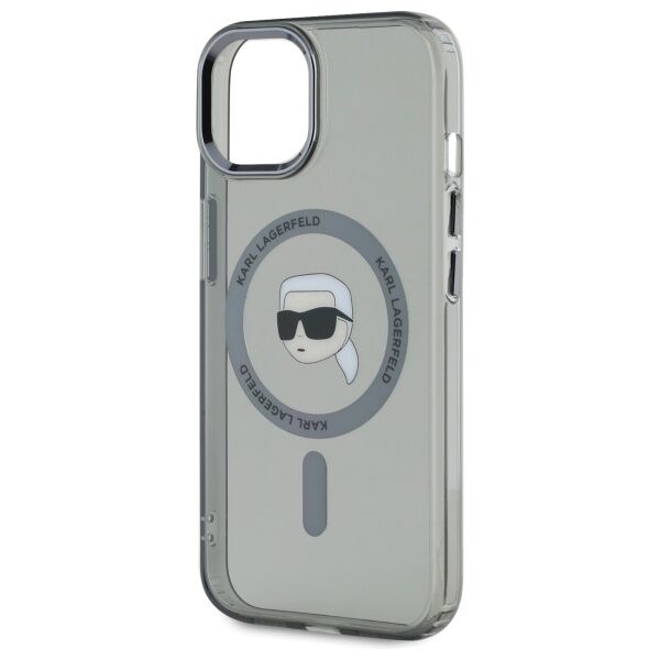 Karl Lagerfeld HC MagSafe IML Metal K. Head case for iPhone 15 6,1&quot; black 3666339284466