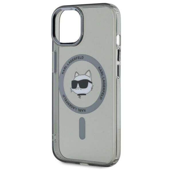 Karl Lagerfeld HC MagSafe IML Metal Choupette Head case for iPhone 15 6,1&quot; black 3666339284602