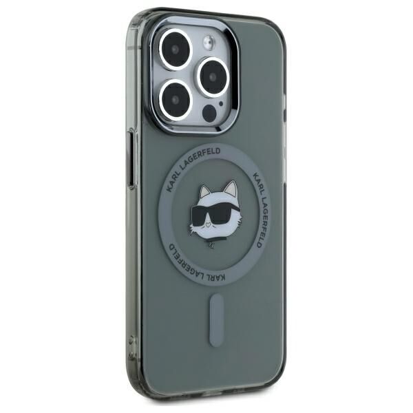 Karl Lagerfeld HC MagSafe IML Metal Choupette Head case for iPhone 15 Pro Max 6,7&quot; black 3666339284633