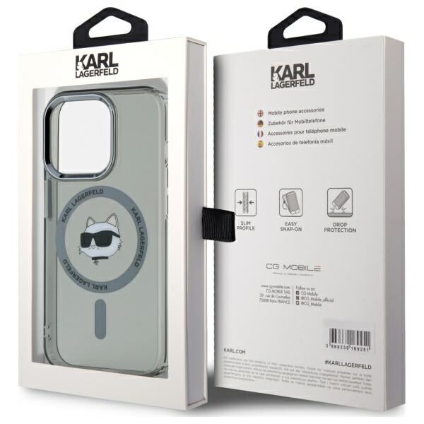 Karl Lagerfeld HC MagSafe IML Metal Choupette Head case for iPhone 15 Pro Max 6,7&quot; black 3666339284633