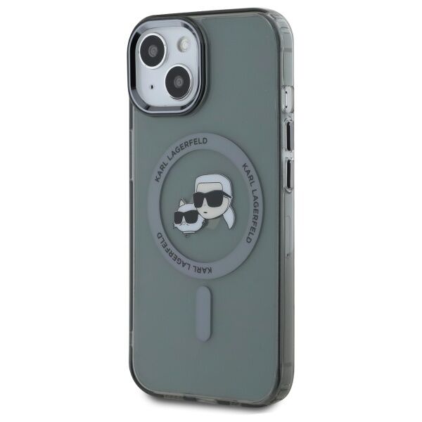 Karl Lagerfeld HC MagSafe IML Metal KC Heads case for iPhone 15 6,1&quot; black 3666339284749