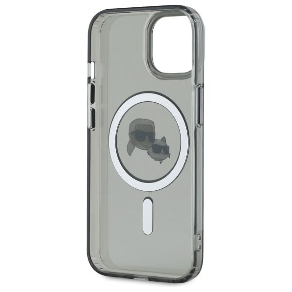 Karl Lagerfeld HC MagSafe IML Metal KC Heads case for iPhone 15 6,1&quot; black 3666339284749