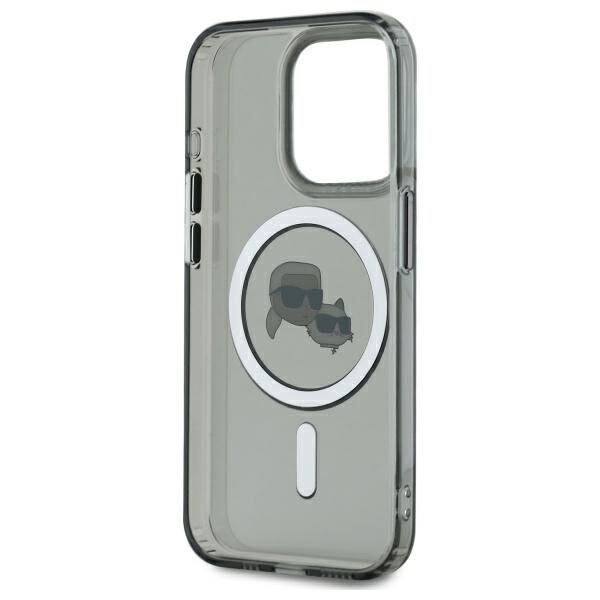 Karl Lagerfeld HC MagSafe IML Metal KC Heads case for iPhone 15 Pro Max 6,7&quot; black 3666339284770