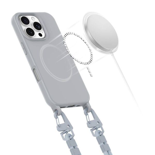 Case IPHONE 16 PRO Tech-Protect Magnecklace MagSafe Crayon gray 5906302311958