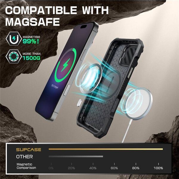Case IPHONE 16 PRO SupCase UB XT Mag MagSafe Tigrey gray 843439150508