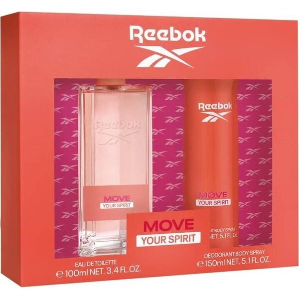 Reebok Move Your Spirit Women zestaw woda toaletowa spray 100ml + dezodorant spray 150ml