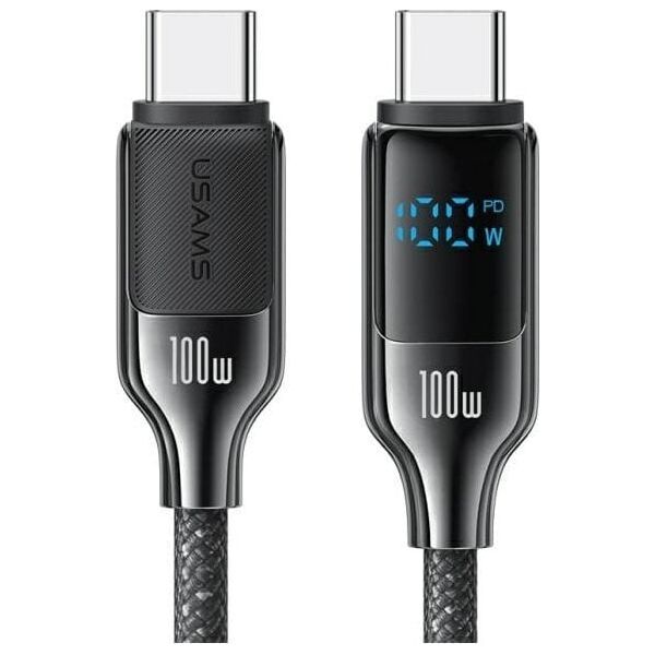 Kabel USB Usams USAMS Kabel USB-C na USB-C 100W 1,2m      Digital Display Zinc Alloy Fast Charging Data Cable HX Series SJ742USB01 (US-SJ742)