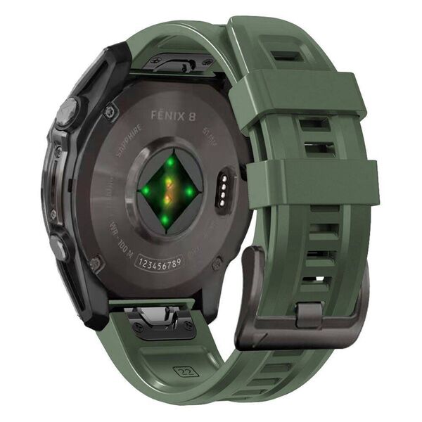 Strap for GARMIN FENIX 5X / 5X PLUS / 6X / 6X PRO / 7X / 8 (51MM) Tech-Protect Silicone Army green 5906302376902