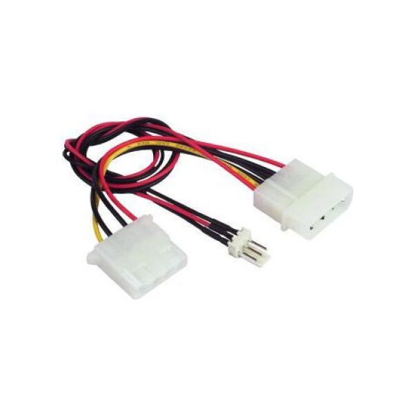 Gembird Molex x2 - 3-pin, 0.15m, Biały (CCPSU5)