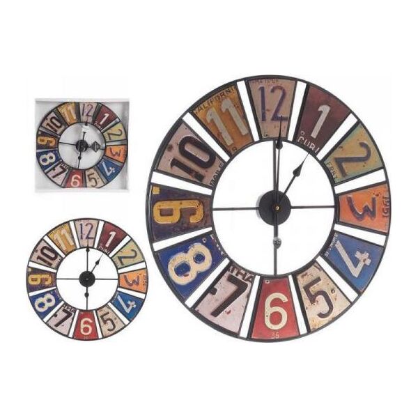 Gift Decor Zegar Ścienny Wielokolorowy Retro Metal (60 x 4,5 x 60 cm)