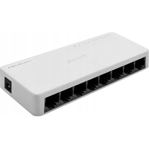 Switch Qoltec Switch niezarządzalny Qoltec przełącznik sieciowy 8 x port RJ45 | 100Mbps | Fast Ehernet | LAN
