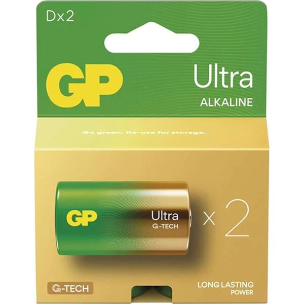 GP Bateria alkaliczna, D (LR20), ogniwo typ D, 1.5V, GP, blistr, 2-pack, Ultra