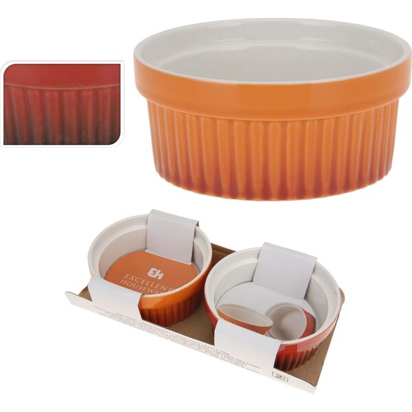 Edaxo Kolorowe ceramiczne miseczki, kokilki wielofunkcyjne 260 ml - 2szt