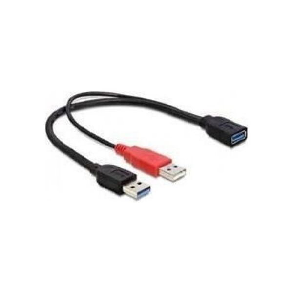 Kabel USB Delock USB-A - USB-A 0.3 m Czarny (83176) 586263 4043619831760