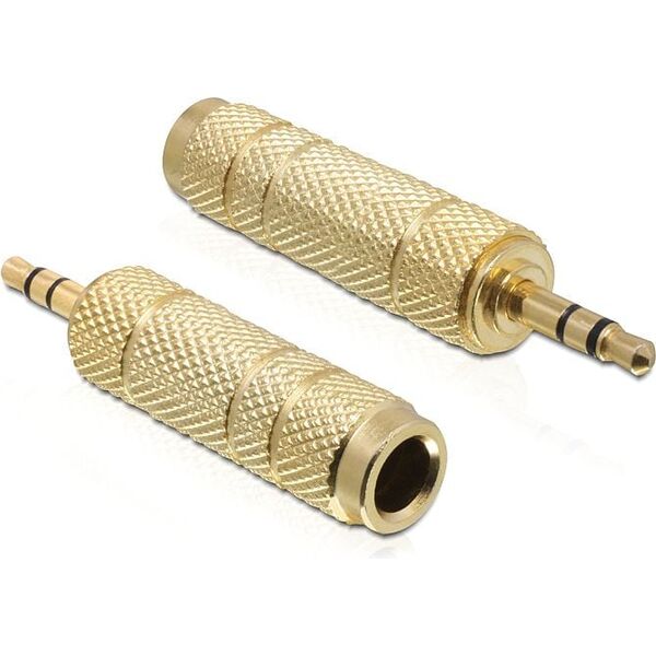 Adapter AV Delock Jack 3.5mm - Jack 6.3mm złoty (65360) 597457 4043619653607