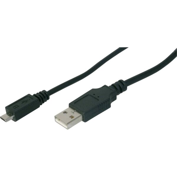 Kabel USB Digitus USB-A - microUSB 1.8 m Czarny (AK-300127-018-S) 882760 4016032314646