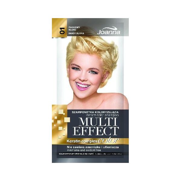 Joanna Multi Effect Color Keratin Complex Szamponetka 01 Piaskowy blond 35 g 889160 5901018015114