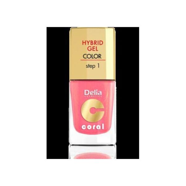 Delia Cosmetics Coral Hybrid Gel Emalia do paznokci nr 16 ciepły średni róż 11ml 887435 5901350458129