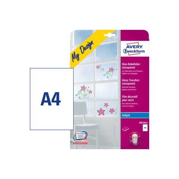 Avery Zweckform Dekoracyjne Folie na Szkło 4 arkusze (MD3002) 945745 4004182045534