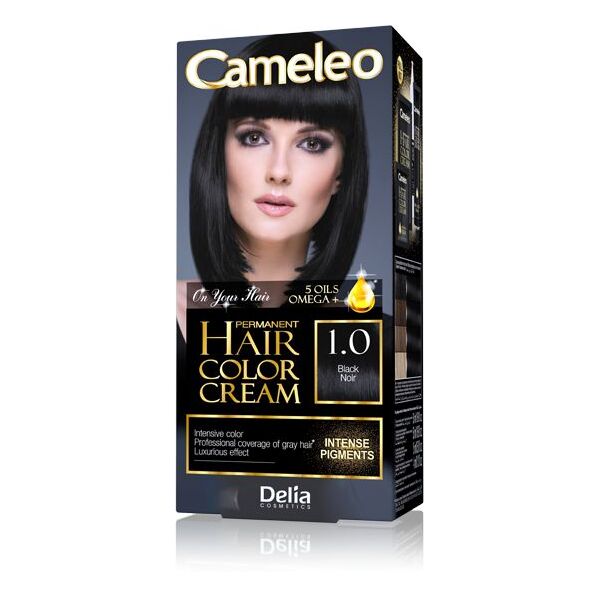 Delia Delia Cosmetics Cameleo HCC Farba permanentna Omega+ nr 1.0 Black 1op 1131985 6940211620960
