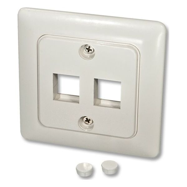 Lindy Wandanschlussdose f.2 Keystone Wand DE mit Abdeckung 80x80 - 60544 1190593 4002888605441