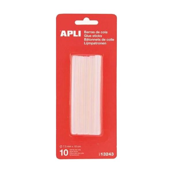 Wkłady klejowe Apli 7.5 mm x 100 mm przezroczyste 10 szt. 13243 1358283 8410782132431