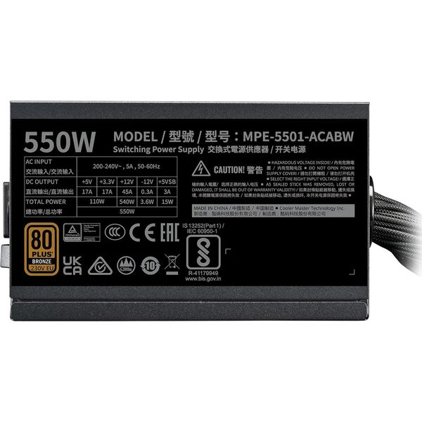 Cooler Master MWE BRONZE 550 V3 230V A/EU Cable