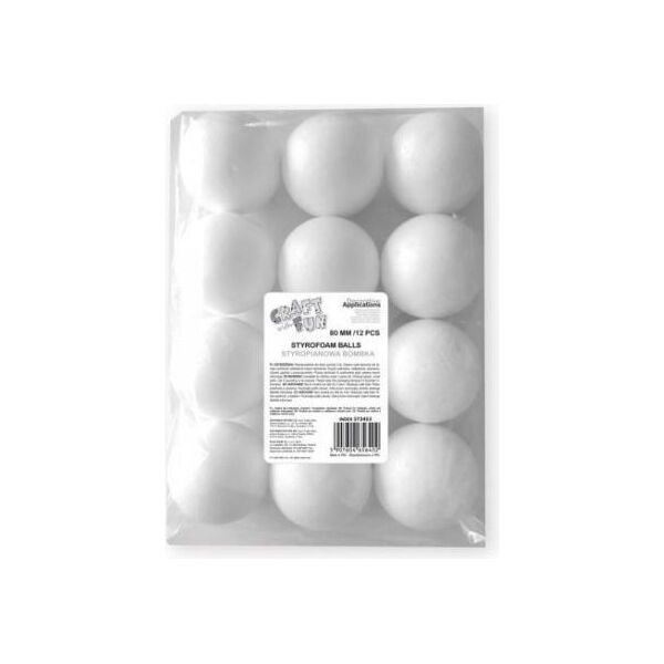 Craft with Fun Bombka styropianowa 80mm, 12 elementów 1514148 5907604656402