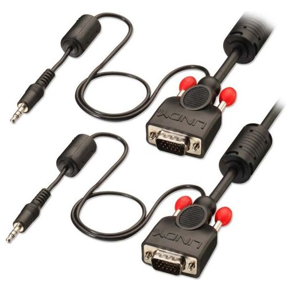 Kabel Lindy D-Sub (VGA) x2 - Jack 3.5mm x2 2m czarny (37299) 1516747 4002888372992