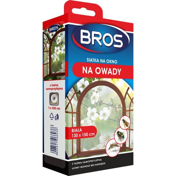 Bros Siatka na okno 130 x 150 cm czarna 1560879 5904517066045
