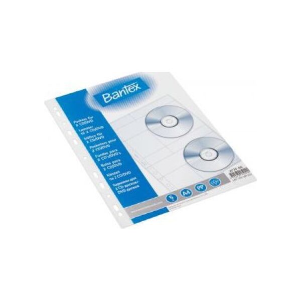 Bantex Koszulka na 2 CD 5szt. 1637427 5702230050491