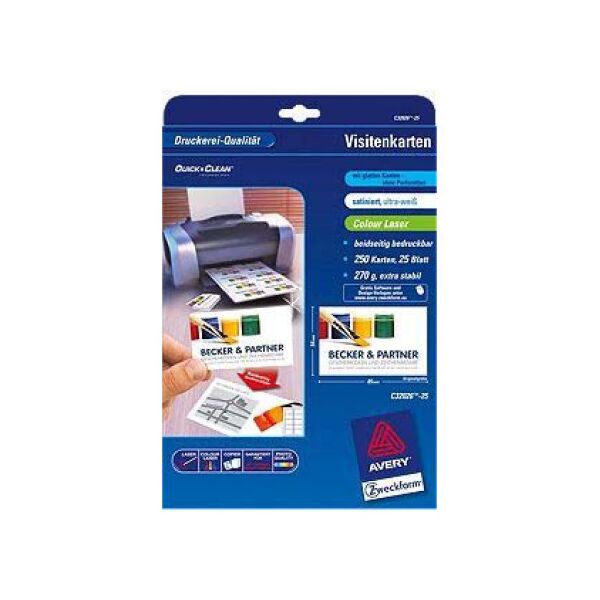 Avery Zweckform papier wizytówkowy 85x54mm (C32026-25) 1679070 4004182029602