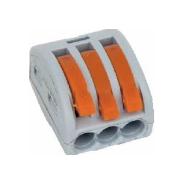 Simet Uniwersalna złączka do przewodów jedno- i wielodrutowych, 3-torowa 2,5mm2 24A szara (ZU-403) (85123000) 1811015 5907813231476