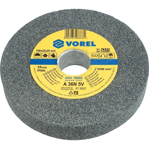 Vorel Tarcza do szlifierki stołowej drobnoziarnista 200x32x30mm 08875 3016565 5906083088759