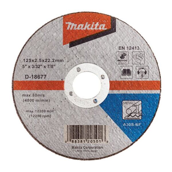 Makita Tarcza do cięcia metalu 125x2,5x22,2mm (D-18677) 3020495 88381205016