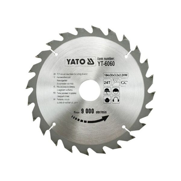 Yato Piła tarczowa do drewna 184x30mm 24z YT-6060 3030325 5906083960604