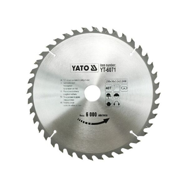 Yato Piła tarczowa do drewna 250x30mm 40z YT-6071 3030334 5906083960710