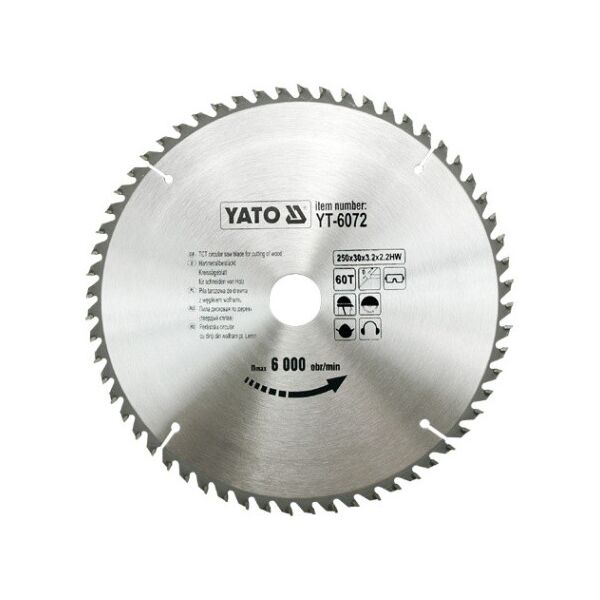 Yato Piła tarczowa do drewna 250x30mm 60z (YT-6072) 3030335 5906083960727