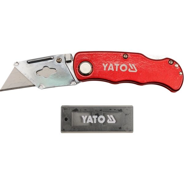 Yato Nożyk z ostrzem trapezowym 33x61mm + 5 ostrzy zapasowych YT-7532 3036671 5906083975325
