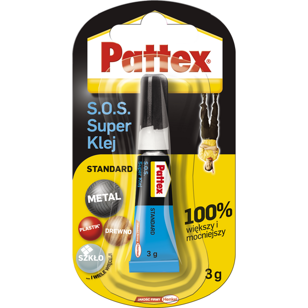 Henkel Klej uniwersalny błyskawiczny PATTEX S.O.S. Super Klej Standard 3g 3047350 5900364535192